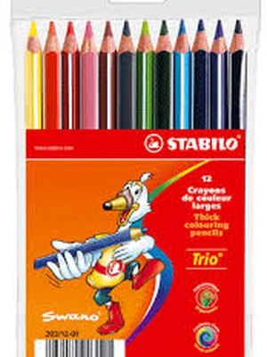 Krāsainie zīmuļi STABILO TRIO | 12 krāsas  Hover