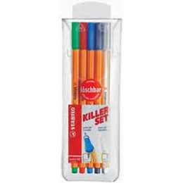  Tintes pildspalvu komplets, izdzēšamas STABILO POINT KILLERSET|5 krāsas