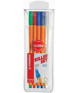  Tintes pildspalvu komplets, izdzēšamas STABILO POINT KILLERSET|5 krāsas  Hover