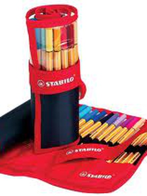  Tintes pildspalvu komplekts STABILO POINT88 ar penāli |25 krāsas  Hover