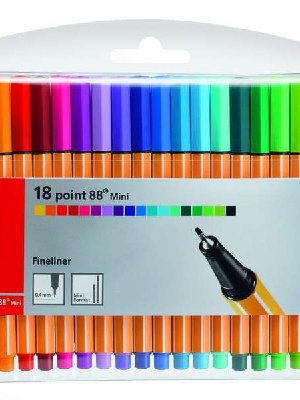  Pildspalvu komplekts STABILO POINT 88 MINI |0.4 mm|18 krāsas  Hover