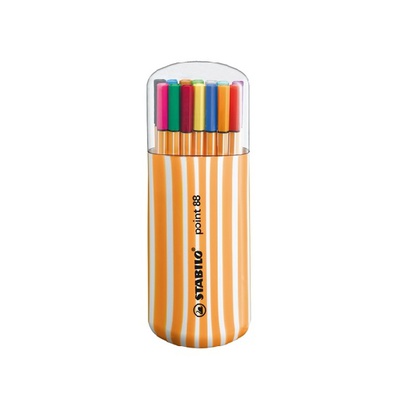  Pildspalvu komplekts STABILO POINT ZEBURI |0.4 mm|20 krāsas