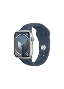 Viedpulksteni Apple Watch Series 9 GPS 45mm Silver Aluminium Case with Storm Blue Sport Band - S/M