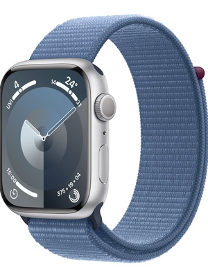 Viedpulksteni Apple Watch Series 9 GPS 45mm Silver Aluminium Case with Winter Blue Sport Loop  Hover