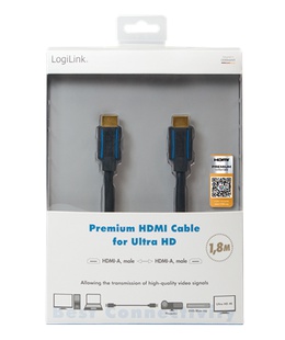  Logilink | Black | HDMI male (type A) | HDMI male (type A) | Premium HDMI Cable for Ultra HD | HDMI to HDMI | 3 m  Hover