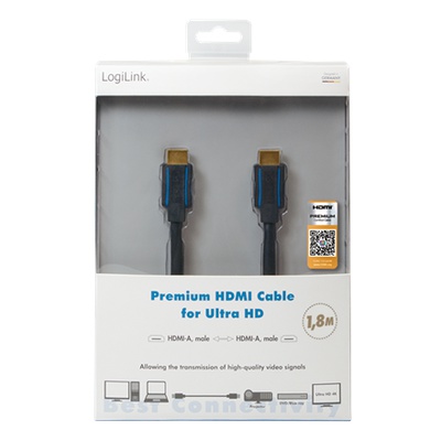  Logilink | Black | HDMI male (type A) | HDMI male (type A) | Premium HDMI Cable for Ultra HD | HDMI to HDMI | 3 m