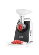 Gaļas maļamās mašīna Bosch | Meat mincer CompactPower | MFW3612A | Black | 500 W | Number of speeds 1 | 2 Discs: 4 mm and 8 mm; Sausage filler accessory; pasta nozzle for spaghetti and tagliatelle; cookie nozzle with three different shapes Hover