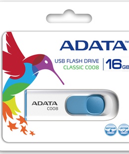  ADATA | C008 | 16 GB | USB 2.0 | White/Blue  Hover
