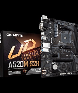 Gigabyte | A520M S2H 1.0 | Processor family AMD | Processor socket AM4 | DDR4 DIMM | Memory slots 2 | Chipset AMD A | Micro ATX  Hover