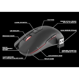 Pele Genesis | Wireless | ZIRCON 330 | Gaming Mouse | Black
