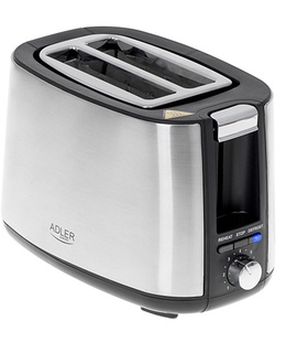 Tosteris Adler | AD 3214 | Toaster | Power 750 W | Number of slots 2 | Housing material Stainless steel | Silver  Hover