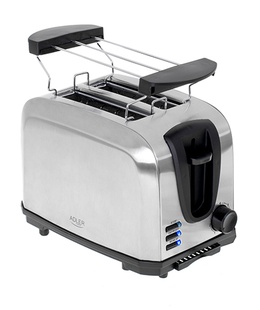 Tosteris Adler Toaster AD 3222 Power 700 W Number of slots 2 Housing material Stainless steel Silver  Hover