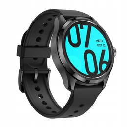 Viedpulksteni TicWatch 1.43 Smart watch NFC GPS (satellite) OLED Touchscreen Heart rate monitor Activity monitoring 24/7 Waterproof Bluetooth Wi-Fi Black