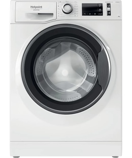 Veļas mazgājamā  mašīna Hotpoint Washing machine NM11 846 WS A EU N Energy efficiency class A Front loading Washing capacity 8 kg 1400 RPM Depth 60.5 cm Width 59.5 cm Display Electronic Steam function White  Hover