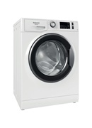 Veļas mazgājamā  mašīna Hotpoint Washing machine NM11 846 WS A EU N Energy efficiency class A Front loading Washing capacity 8 kg 1400 RPM Depth 60.5 cm Width 59.5 cm Display Electronic Steam function White Hover