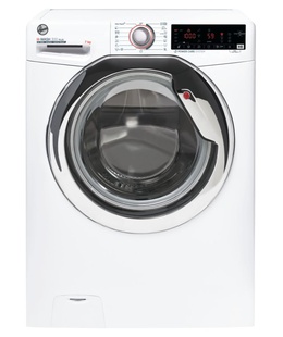Veļas mazgājamā  mašīna Hoover | H3WS437TAMCE/1-S | Washing Machine | Energy efficiency class A | Front loading | Washing capacity 7 kg | 1300 RPM | Depth 45 cm | Width 60 cm | Display | LCD | Steam function | NFC | White  Hover