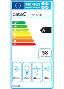  CATA Hood GC DUAL A 45 XGWH Canopy Energy efficiency class A Width 45 cm 820 m³/h Touch control LED White glass