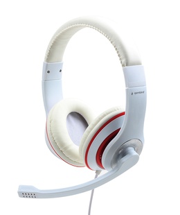 Austiņas Gembird | Stereo Headset | MHS 03 WTRD | White with Red Ring | 3.5 mm | Headset  Hover