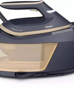  Philips | Steam Generator Iron | PSG6066/20 PerfectCare 6000 Series | 2400 W | 1.8 L | 8 bar | Auto power off | Vertical steam function | Calc-clean function | Black/Gold  Hover