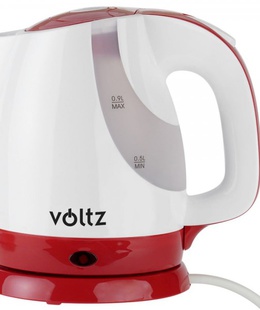 Oliver Voltz 55551230FR elektriskā tējkanna, 1300W, 0.9L, bezvadu, baltā/sarkanā krāsā  Hover