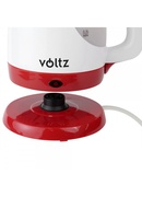 Oliver Voltz 55551230FR elektriskā tējkanna, 1300W, 0.9L, bezvadu, baltā/sarkanā krāsā Hover