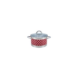 Pot Rosberg R51210I24, 24 cm., Stainless steel. steel. Red with white  dots 5R51210I24