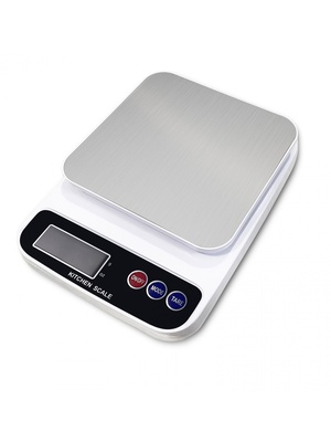 Virtuves svari Rosberg R51651P, 5kg., 2xAAA batarejas iekļautas LED displejs balts ar melnu 55R51651PW  Hover