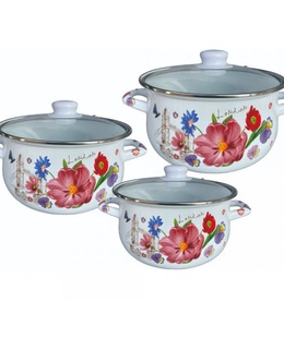 Augstas kvalitātes, izturīgs, emaljēts tērauda mērču katliņu komplekts, 5R54518H3G, Rosberg  Hover