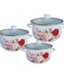 Augstas kvalitātes, izturīgs, emaljēts tērauda mērču katliņu komplekts, 5R54518E3G, Rosberg  Hover