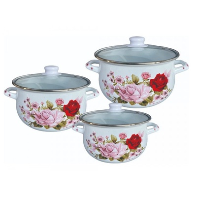 Augstas kvalitātes, izturīgs, emaljēts tērauda mērču katliņu komplekts, 5R54518E3G, Rosberg