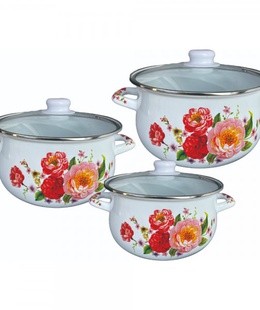 Augstas kvalitātes izturīgs emaljēta tērauda katlu komplekts, 5R54518F3G, Rosberg  Hover