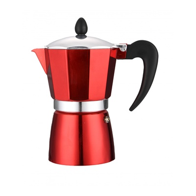 Cuban coffee maker Rosberg R51173BP6, 6 cups, Aluminum, Red 5R51173BP6