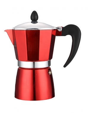 Cuban coffee maker Rosberg R51173BP9, 9 cups, Aluminum, Red 5R51173BP9  Hover