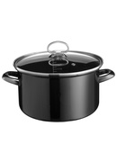 Roasting pot with lid Ø 16cm. Ø 16cm, height 10cm. Robust steel alloy. Excellent heat diffusion. Dur 46532