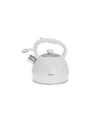 Tējkanna ar svilpi, 2L, balta marmora krāsā ar baltu rokturi Kinghoff KB 7319  Hover