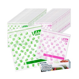 Ziplock pārtikas maisiņu komplekts (40 gab.), 229163, VILDE