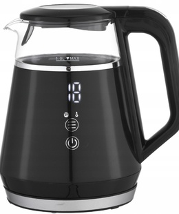 Stikla elektriskā tējkanna 1,0 l (melna), 1100 W, 1712, KAMILLE  Hover