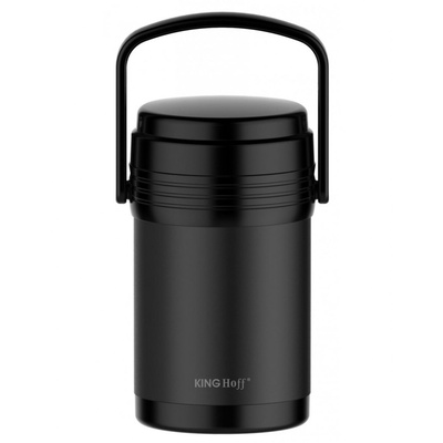 Pārtikas termoss, tērauds, melns 1,5L Kinghoff,  KH 1396