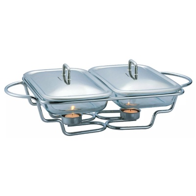 Ēdiena sildītājs, stikls - tērauds 2x1,5l Kinghoff, KH 1412