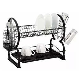 Trauku balsts - metāla trauku žāvētājs, 2 līmeņu, melns Kinghoff KH 1500