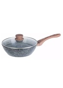 Wok panna ar vāku, alumīnija, pelēka marmora Ø24cm Kinghoff KH 1583