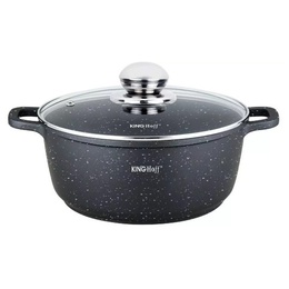 Katls ar marmora pārklājumu, Ø20x8 cm 2,3 l melns Kinghoff, KH 1593