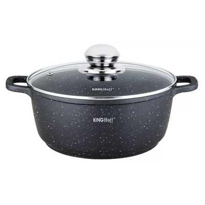 Katls ar marmora pārklājumu, Ø20x8 cm 2,3 l melns Kinghoff, KH 1593