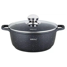 Katls ar marmora pārklājumu, Ø22x9,9 cm, 3,3 l, melns, Kinghoff, KH 1594