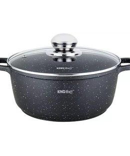 Katls ar marmora pārklājumu, Ø22x9,9 cm, 3,3 l, melns, Kinghoff, KH 1594  Hover