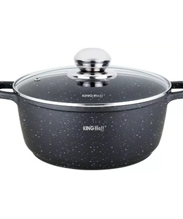 Katls ar marmora pārklājumu, Ø24x11,5 cm, 4,5 l, melns Kinghoff, KH 1595  Hover