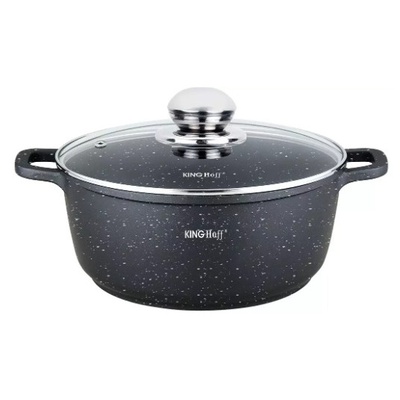 Katls ar marmora pārklājumu, Ø24x11,5 cm, 4,5 l, melns Kinghoff, KH 1595