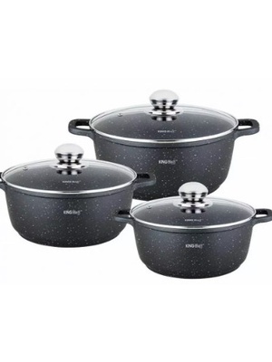 Katli, 6 daļu komplekts, tērauda, ​​Ø20x8cm 2,3l, Ø24x1,5cm 4,5l, Ø2x12,5cm 6,5l, KH 1606, Kinghoff  Hover
