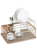 Divpakāpju trauku žāvēšanas plaukts, tērauds-plastmasa-koks, bēšs - KINGHoff KH 1799