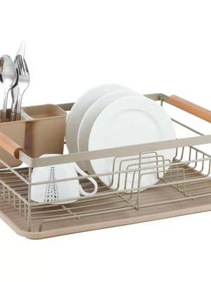 Trauku žāvēšanas statīvs, tērauds-plastmasa-koks, bēšs KINGHoff, KH 1800  Hover